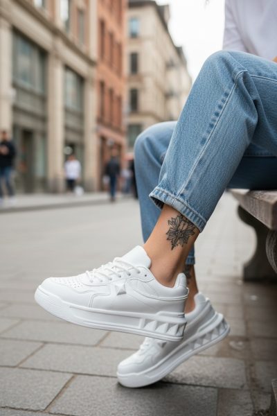 Adidasi dama casual  albi   VLT L77 T5-2