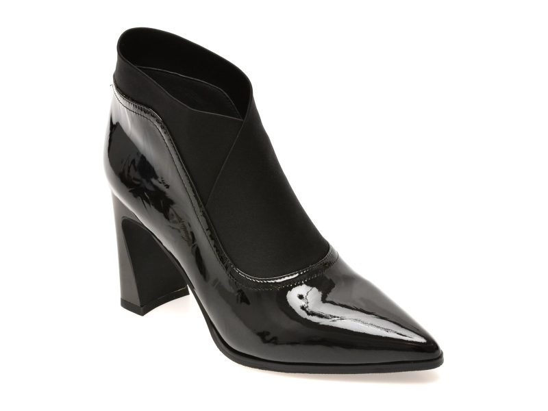 Botine elegante FLAVIA PASSINI negre, 263185, din piele naturala lacuita