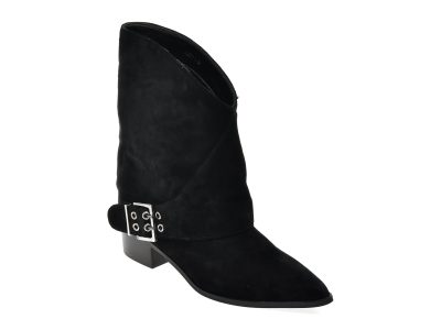 Botine elegante GRYXX negre, 2711, din piele intoarsa