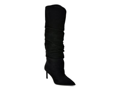 Cizme elegante EPICA negre, 2148BD, din piele intoarsa