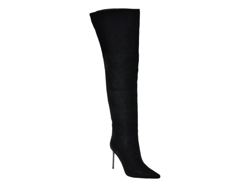 Cizme elegante EPICA PREMIUM negre, 2610K, din piele intoarsa