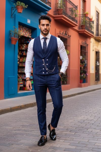 Compleu barbati  Vesta + Pantaloni B4010  120-4