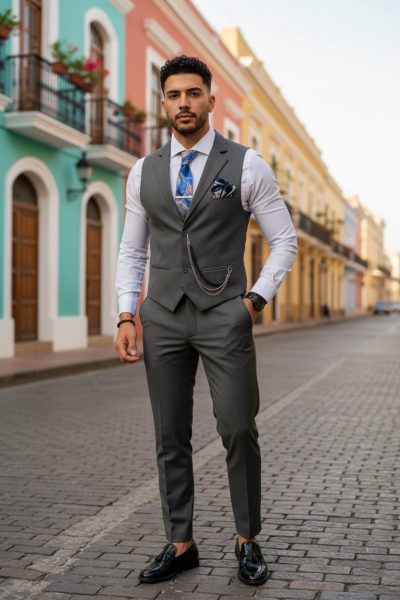 Compleu barbati  Vesta + Pantaloni B4049  I18-2