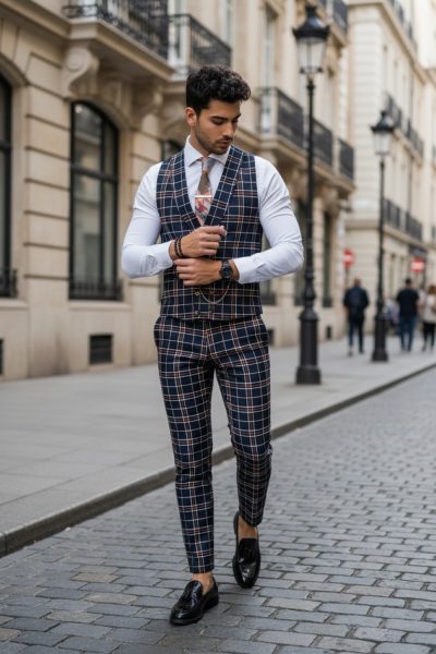 Compleu barbati  Vesta + Pantaloni B4125 V5-3