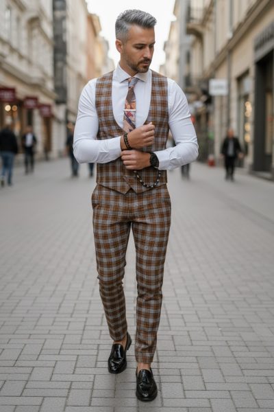 Compleu barbati  Vesta + Pantaloni B4126 40-4