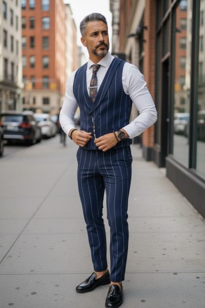 Compleu barbati  Vesta + Pantaloni B5541 O5-4.1