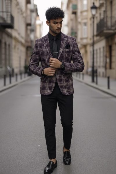 Costum barbati  slim fit sacou  pantaloni  vesta  cravata  batista 13201