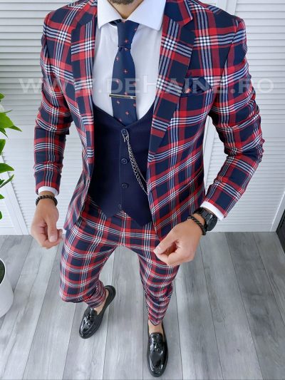 Costum barbati slim fit + Vesta B4223 125-5