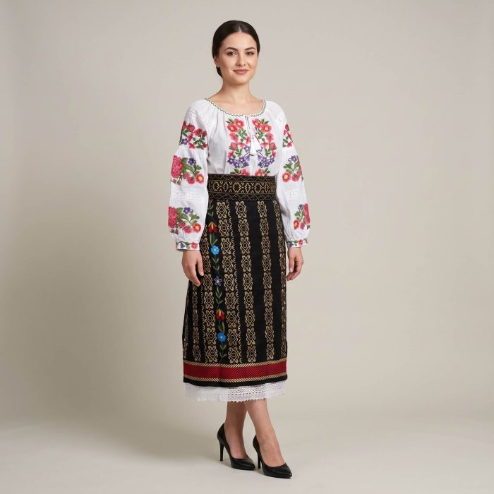 Costum popular format din catrinta , brau si ie - Cezarina 5