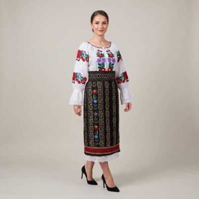 Costum popular format din catrinta , brau si ie - Cezarina 6