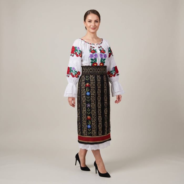 Costum popular format din catrinta , brau si ie - Cezarina 6