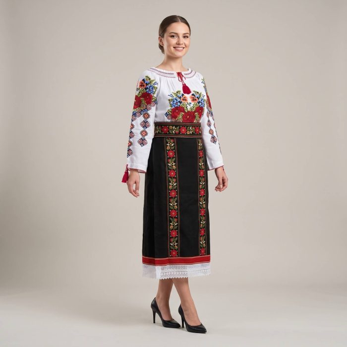 Costum popular format din catrinta , brau si ie Inima Mare 2