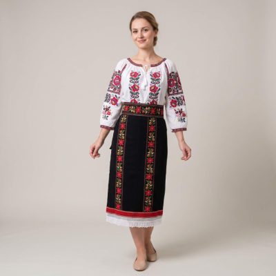 Costum popular format din catrinta , brau si ie - Kassandra 2