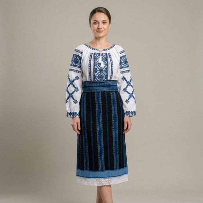 Costum popular format din catrinta , brau si ie - Sandica 5