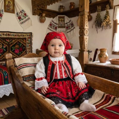 Costum Traditional Fetite 0-12 luni Mariuca 3