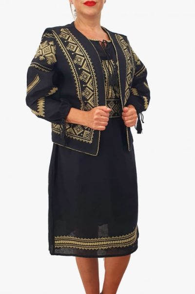 Costum Traditional - Vesta   Rochie   Brau cu model traditional