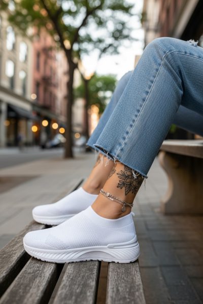 Espadrile dama casual albe 566  T58-1