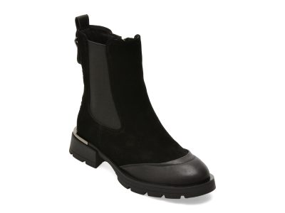 Ghete ALDO negre, 39723, din piele intoarsa