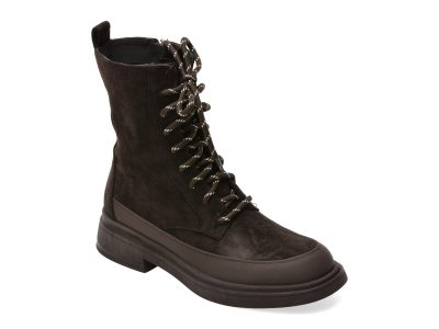Ghete EPICA maro, 4F2591, din piele intoarsa