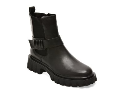 Ghete EPICA negre, 1F2945, din piele naturala