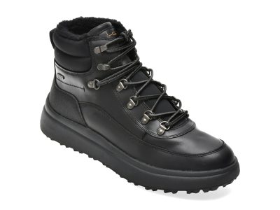 Ghete GEOX negre, U46FZD, din piele naturala