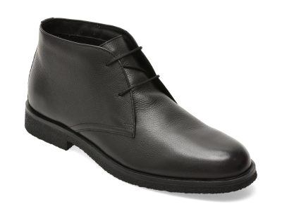 Ghete GEOX negre, U6658D, din piele naturala