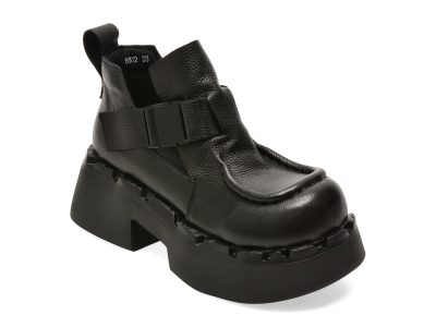 Ghete GRYXX negre, 8812, din piele naturala