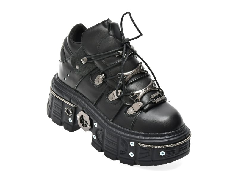 Ghete GRYXX negre, YQ081, din piele ecologica