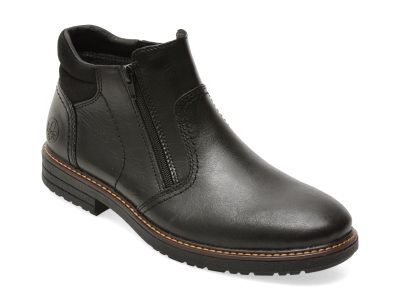 Ghete RIEKER negre, 33151, din piele naturala