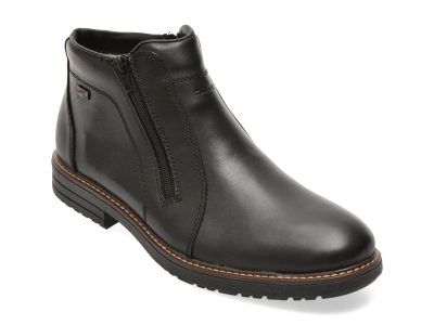 Ghete RIEKER negre, 33160, din piele naturala