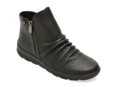 Ghete RIEKER negre, Z0056, din piele naturala