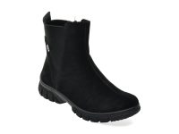 Ghete RIEKER negre, Z7269, din piele intoarsa