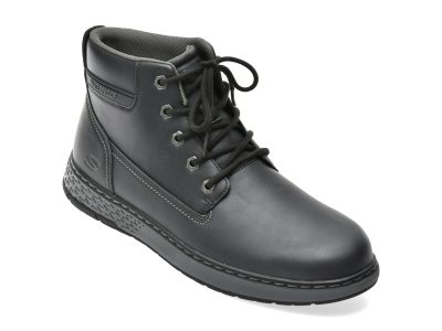 Ghete SKECHERS negre, GARLAN, din piele ecologica