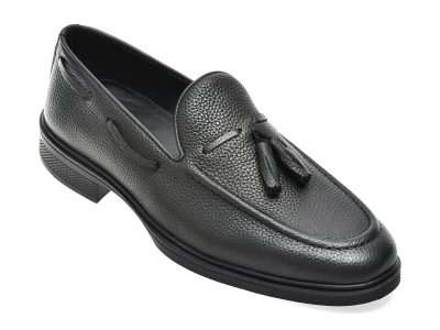 Mocasini eleganti OTTER negri, FH405, din piele naturala