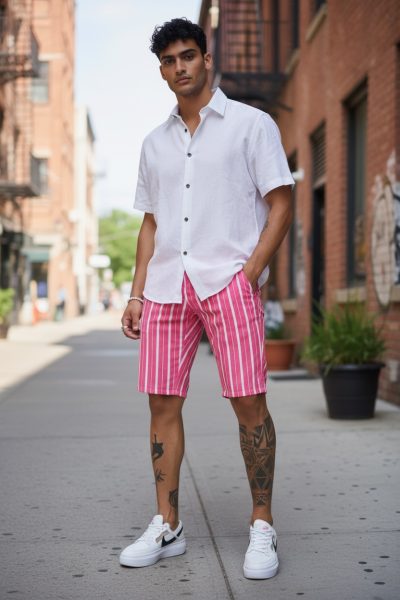 Pantaloni scurti casual  cu imprimeu  13144