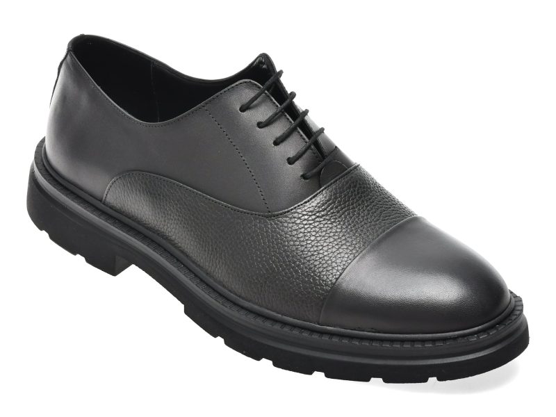 Pantofi eleganti BITE THE BULLET negri, FH410, din piele naturala