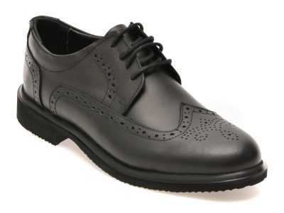 Pantofi eleganti BITE THE BULLET negri, RZ405, din piele naturala