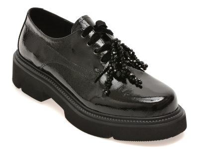 Pantofi EPICA negri, 5S549, din piele naturala lacuita
