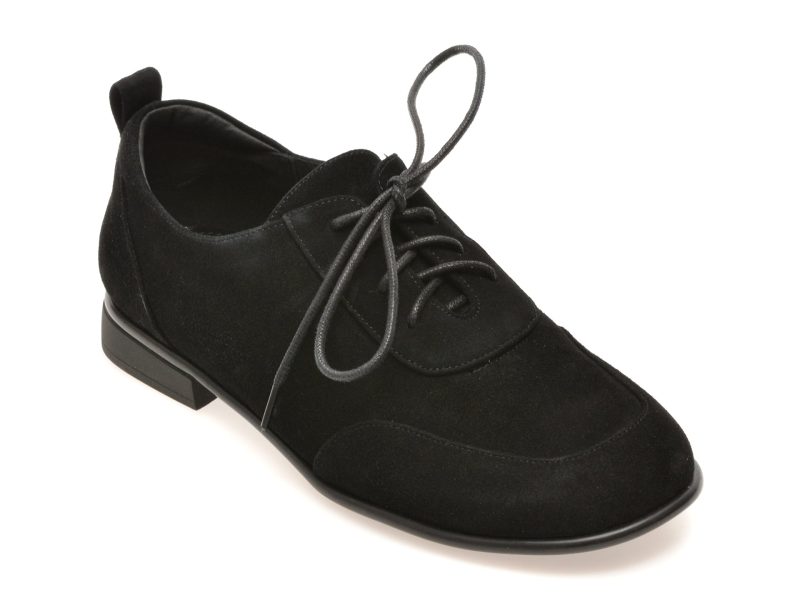 Pantofi EPICA negri, M1158, din piele intoarsa