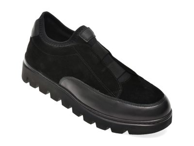 Pantofi GRYXX negri, 13292, din piele intoarsa