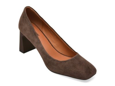 Pantofi eleganti IMAGE maro, 82982, din piele intoarsa