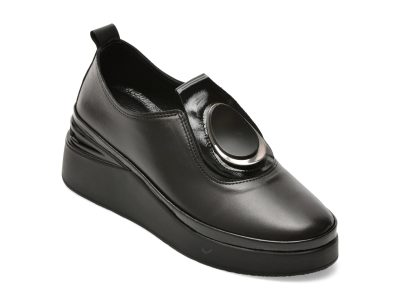 Pantofi IMAGE negri, 2422450, din piele naturala