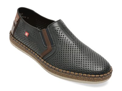 Pantofi RIEKER bleumarin, B5297, din piele naturala