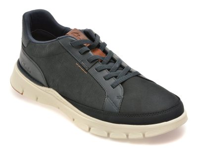 Pantofi sport CLARKS bleumarin, STEP 365 LACE, din nabuc