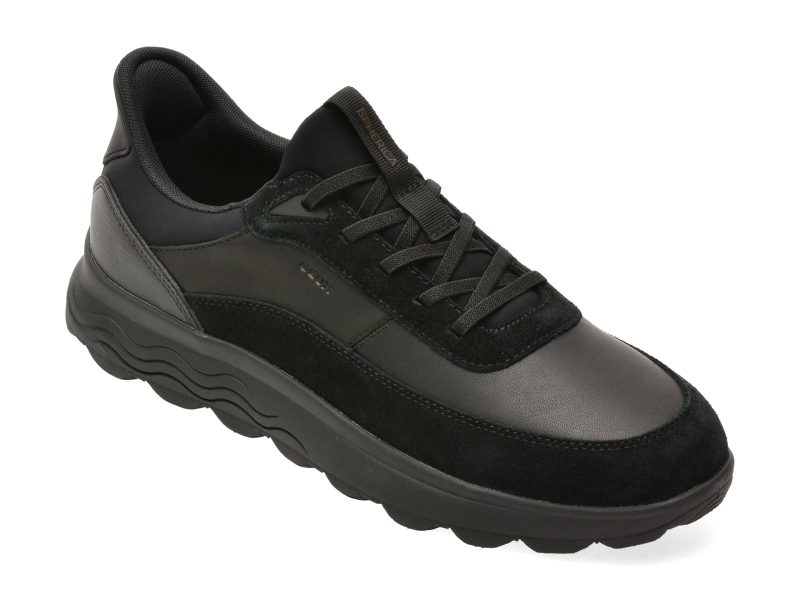 Pantofi sport GEOX negri, U56MPA, din piele naturala