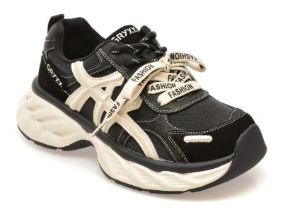 Pantofi sport GRYXX negri, 65336, din piele ecologica