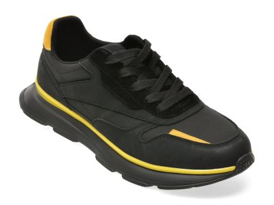 Pantofi sport GRYXX negri, 80210, din material textil si piele naturala