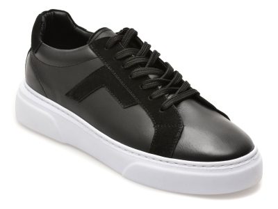 Pantofi sport LOST negri, LST113, din piele naturala