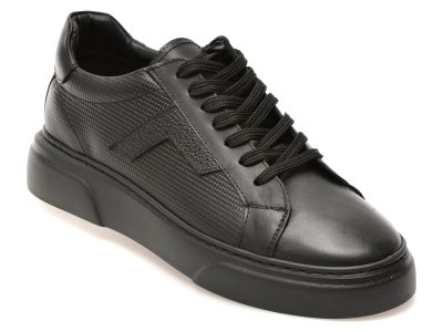 Pantofi sport LOST negri, LST117, din piele naturala