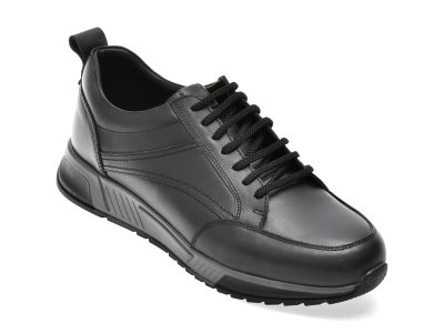 Pantofi sport OTTER negri, ET429, din piele naturala
